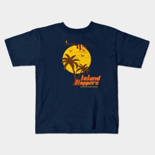 Island Hoppers - Helicopter Charter Service - vintage logo Kids T-Shirt